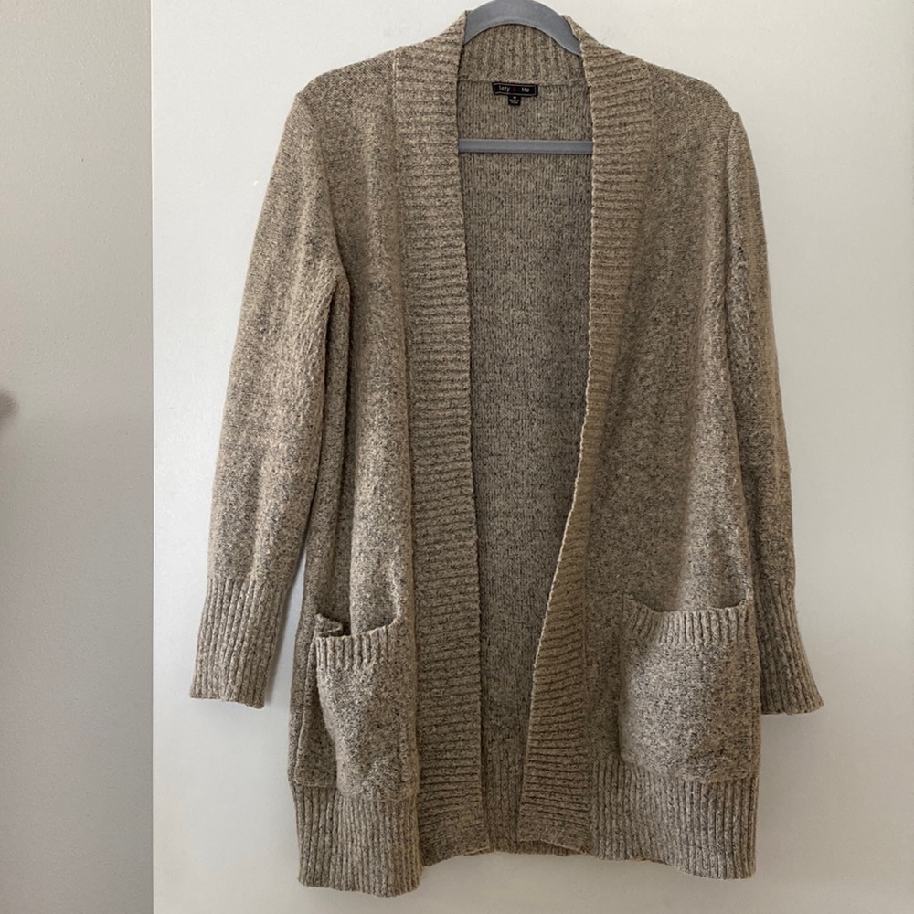 Cozy cardigan with pockets brown fleck colored